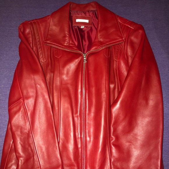 Red leather jacket - Picture 1 of 3